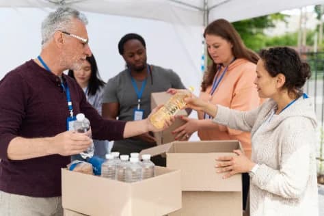 Volunteers in action